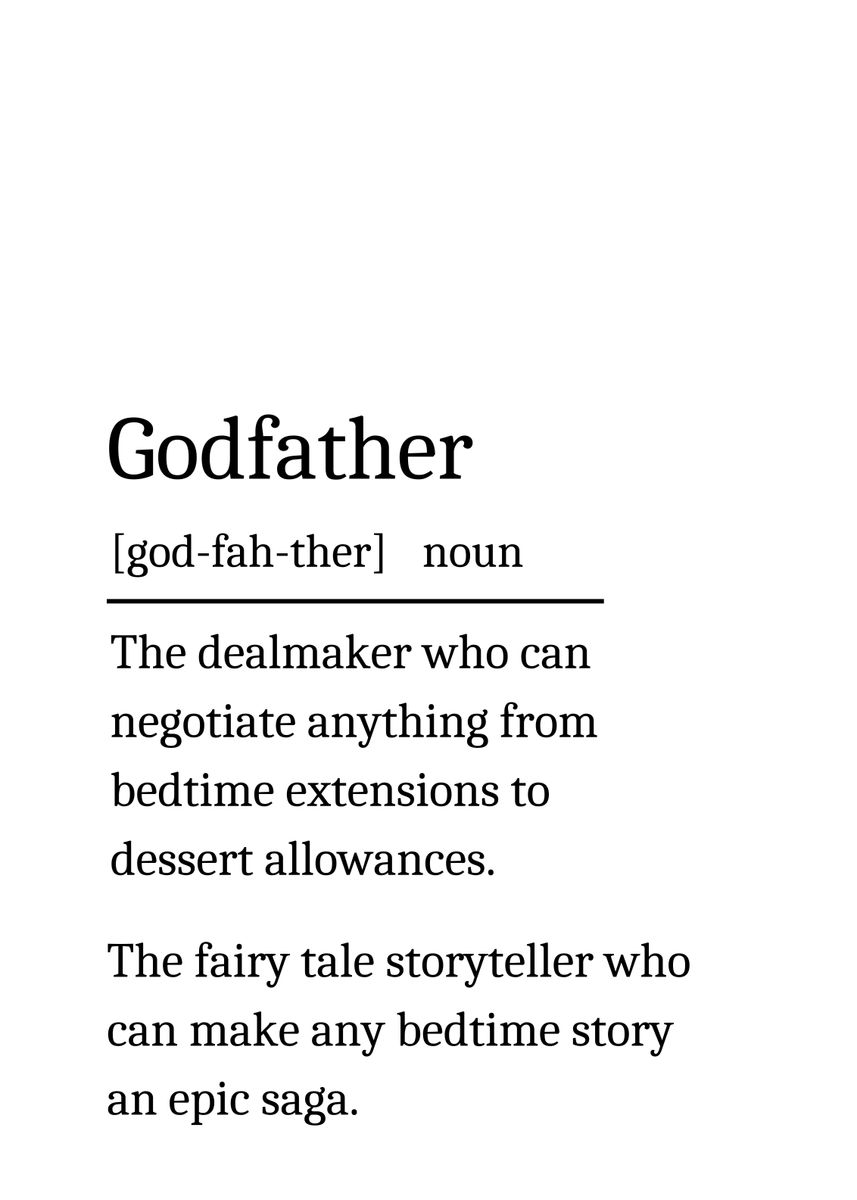 'Godfather Definition' Poster, picture, metal print, paint by Neo