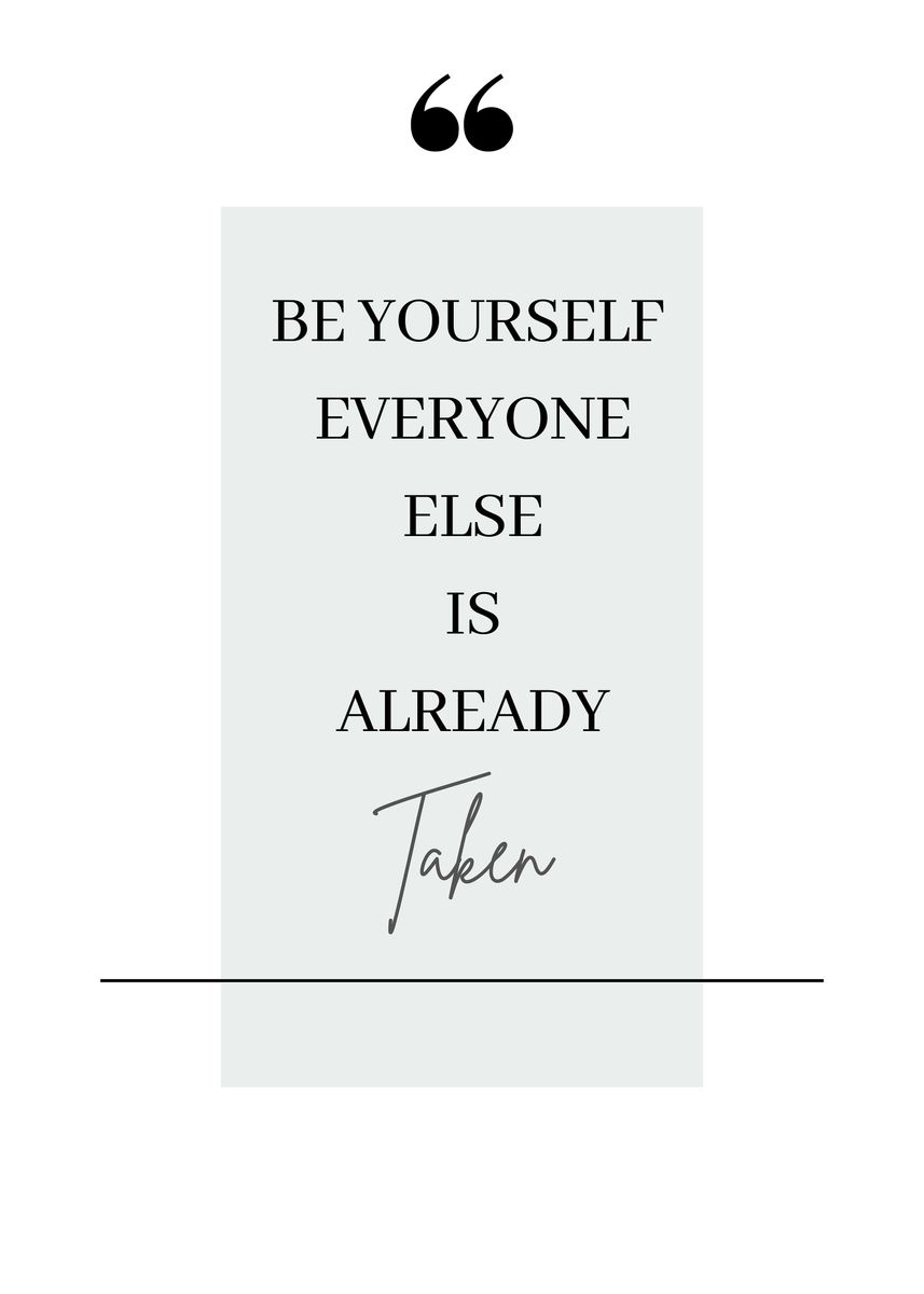 'BE YOURSELF' Poster, picture, metal print, paint by TroisiemeOeil ...