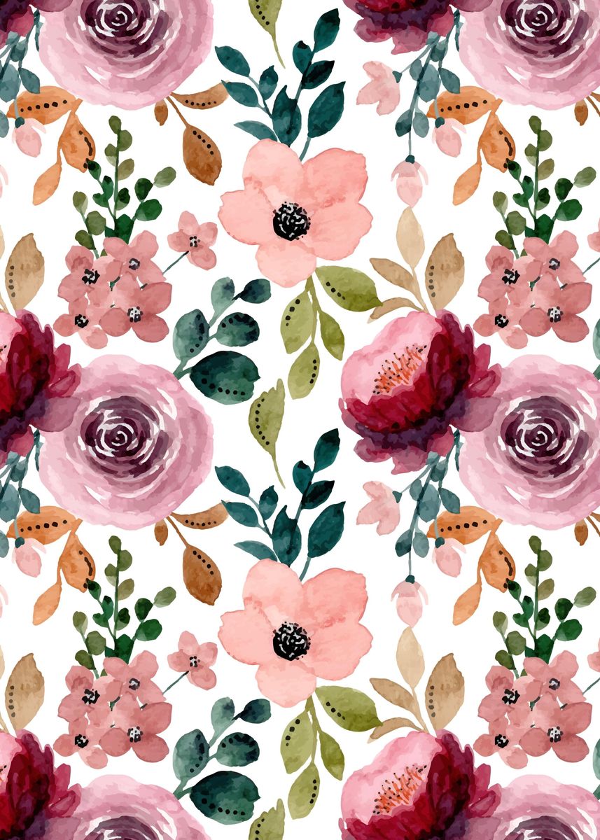 'Flower Watercolor' Poster by Yudha Anggara Displate