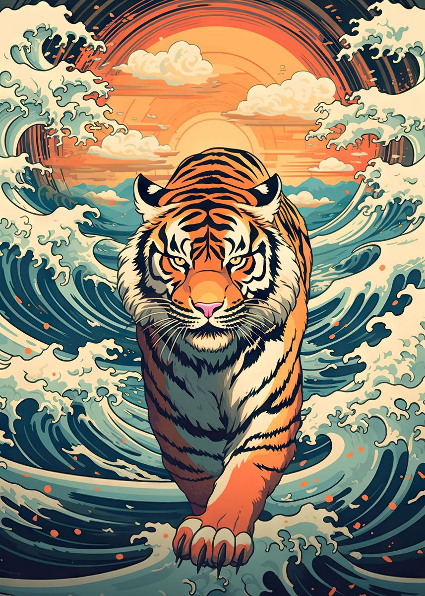 'Tiger' Poster, picture, metal print, paint by Stylianos Karagiannis ...