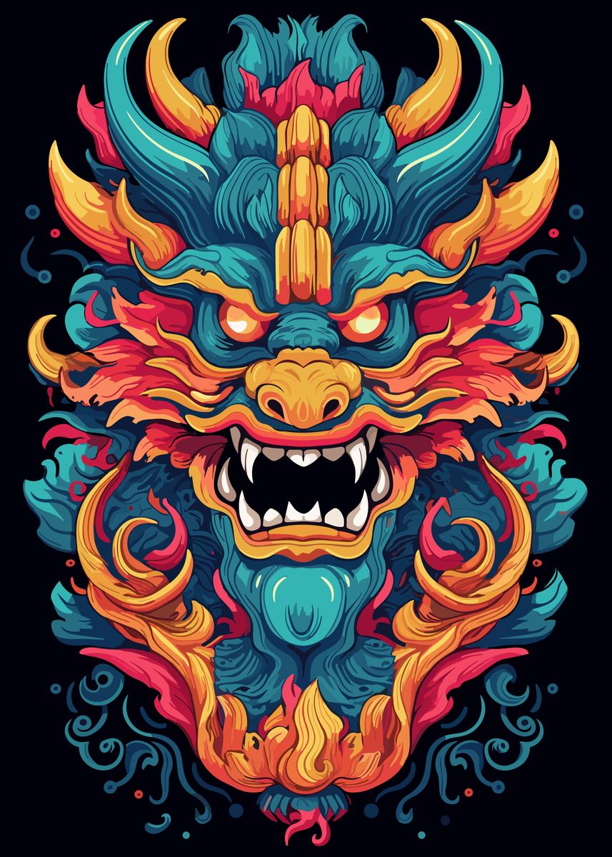 'Chinese Dragon' Poster, picture, metal print, paint by Beast Lion ...