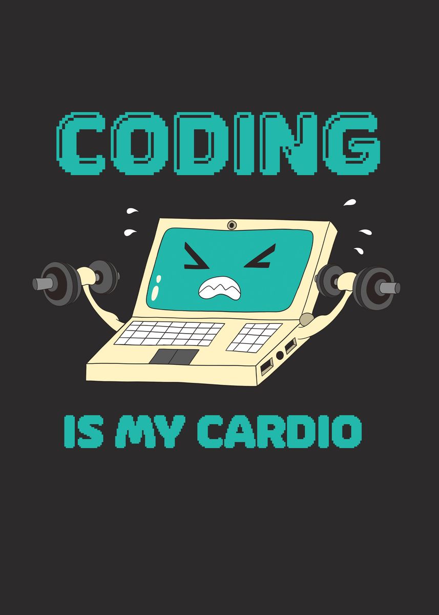 'Programmer Coding Computer' Poster, picture, metal print, paint by ...