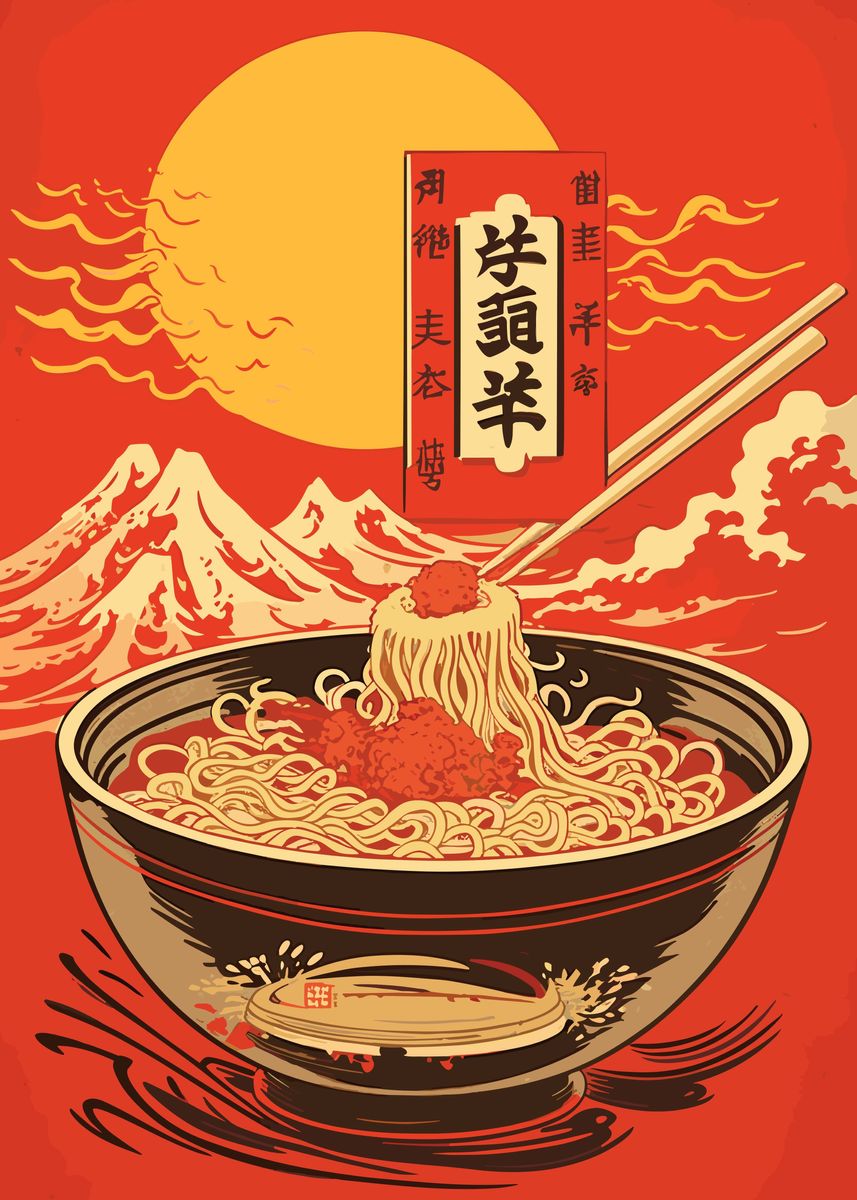 'ramen bowl art' Poster by Audrey Displate