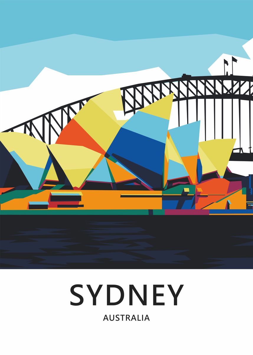 'travel To Sydney' Poster, Picture, Metal Print, Paint By Ratna Mutia 