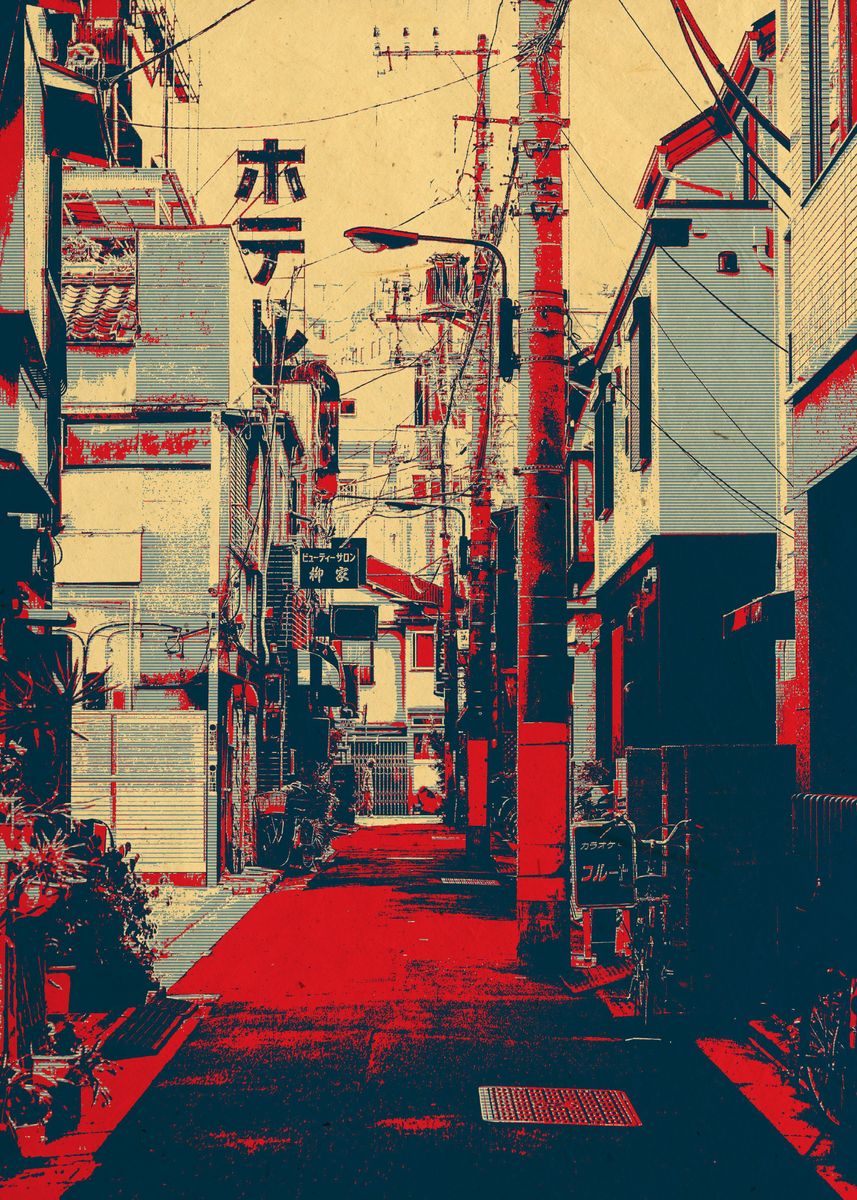 'Tokyo Street' Poster, picture, metal print, paint by Zhidane Al dhaer ...