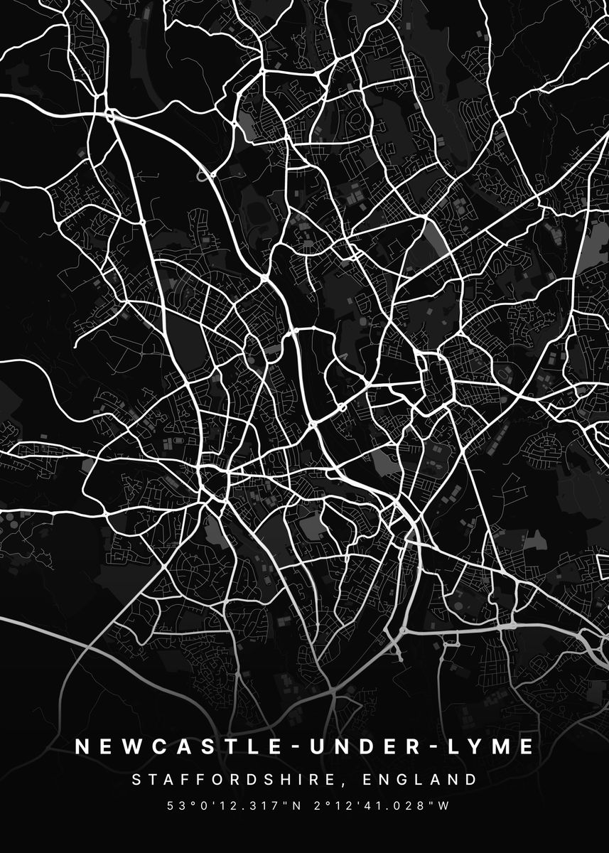 'Newcastle Under Lyme UK' Poster by Kemi Solaja Displate