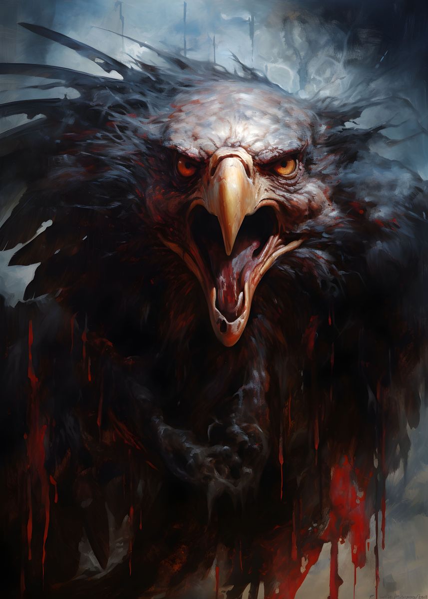 'Undead Eagle' Poster, picture, metal print, paint by Makadur | Displate