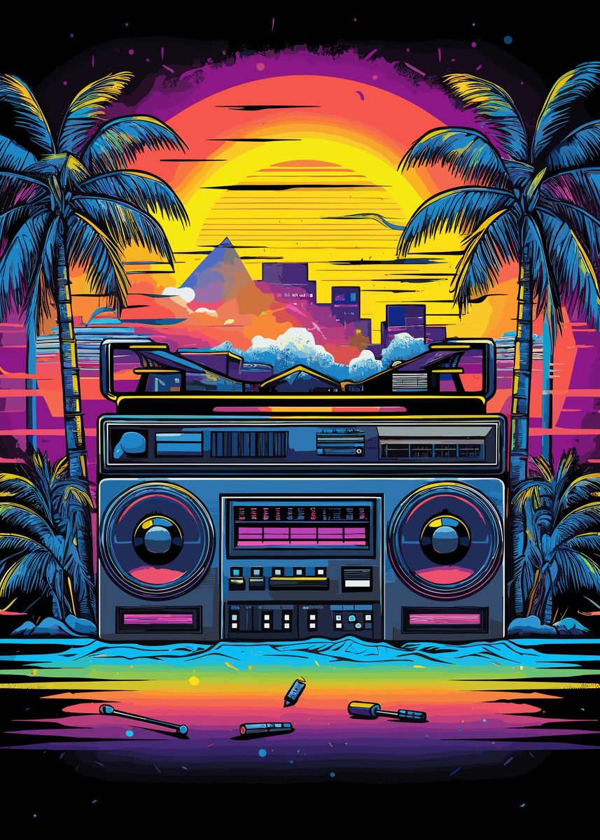 'Music Synthwave 80s' Poster by GrayceKeelingIV | Displate