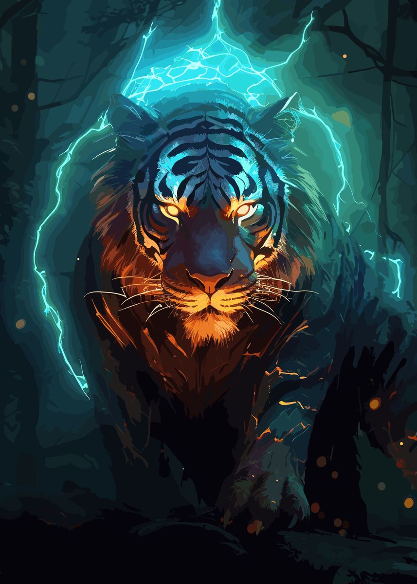 'Magic Tiger' Poster, picture, metal print, paint by OdieBrakusJr ...