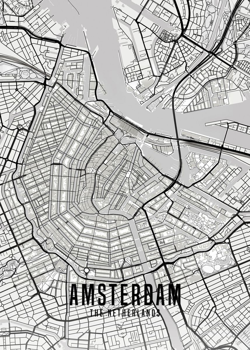 'NL Amsterdam City Map' Poster by Tân Pham | Displate