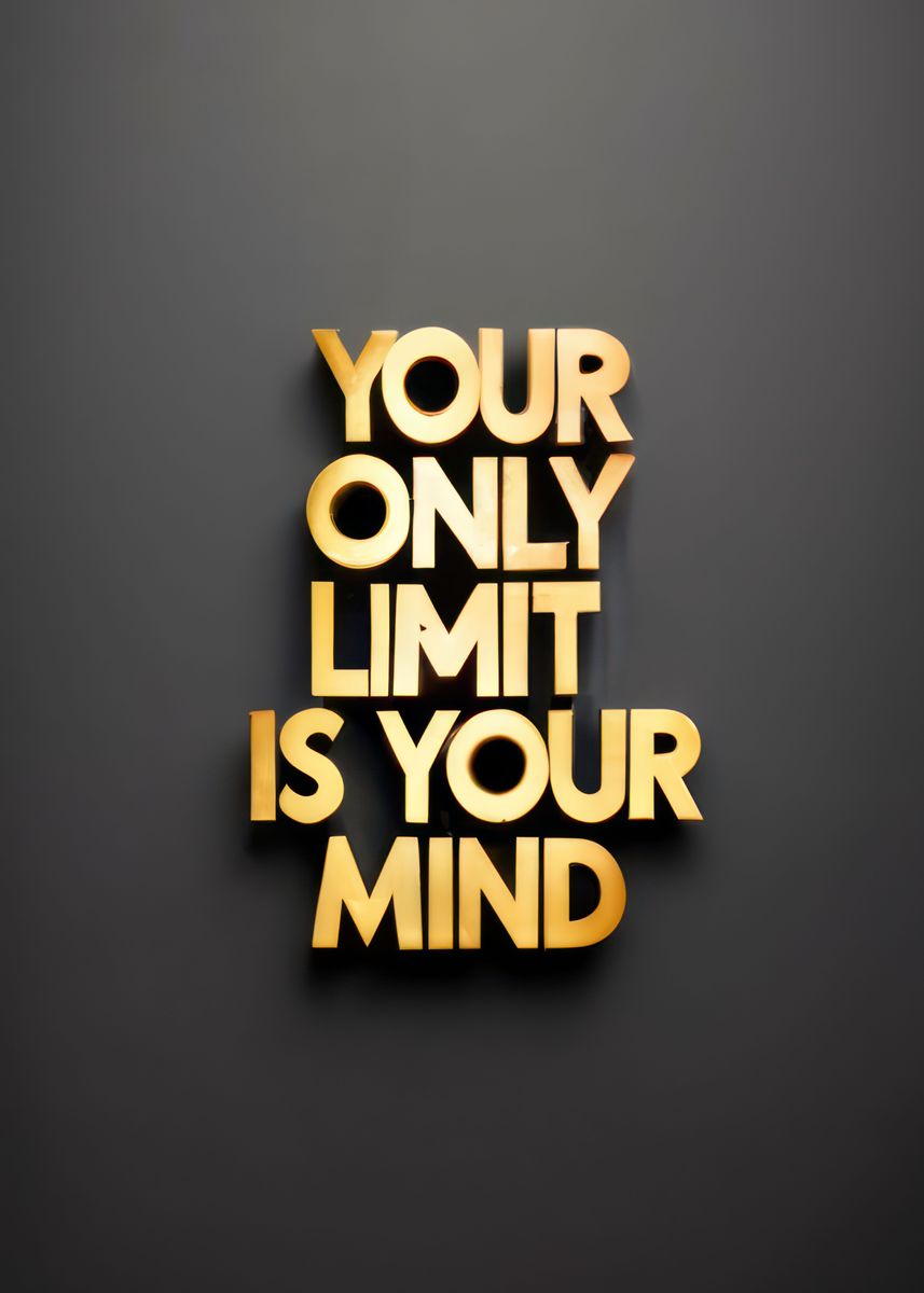 'Limitless Mindset Gold' Poster, picture, metal print, paint by ...