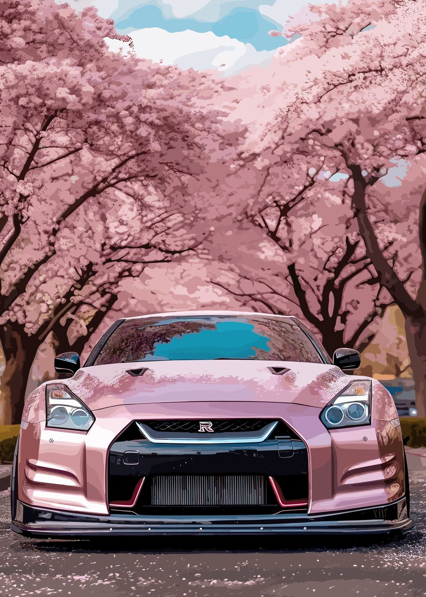 'Nissan GTR Sakura' Poster, picture, metal print, paint by Peter Parker ...