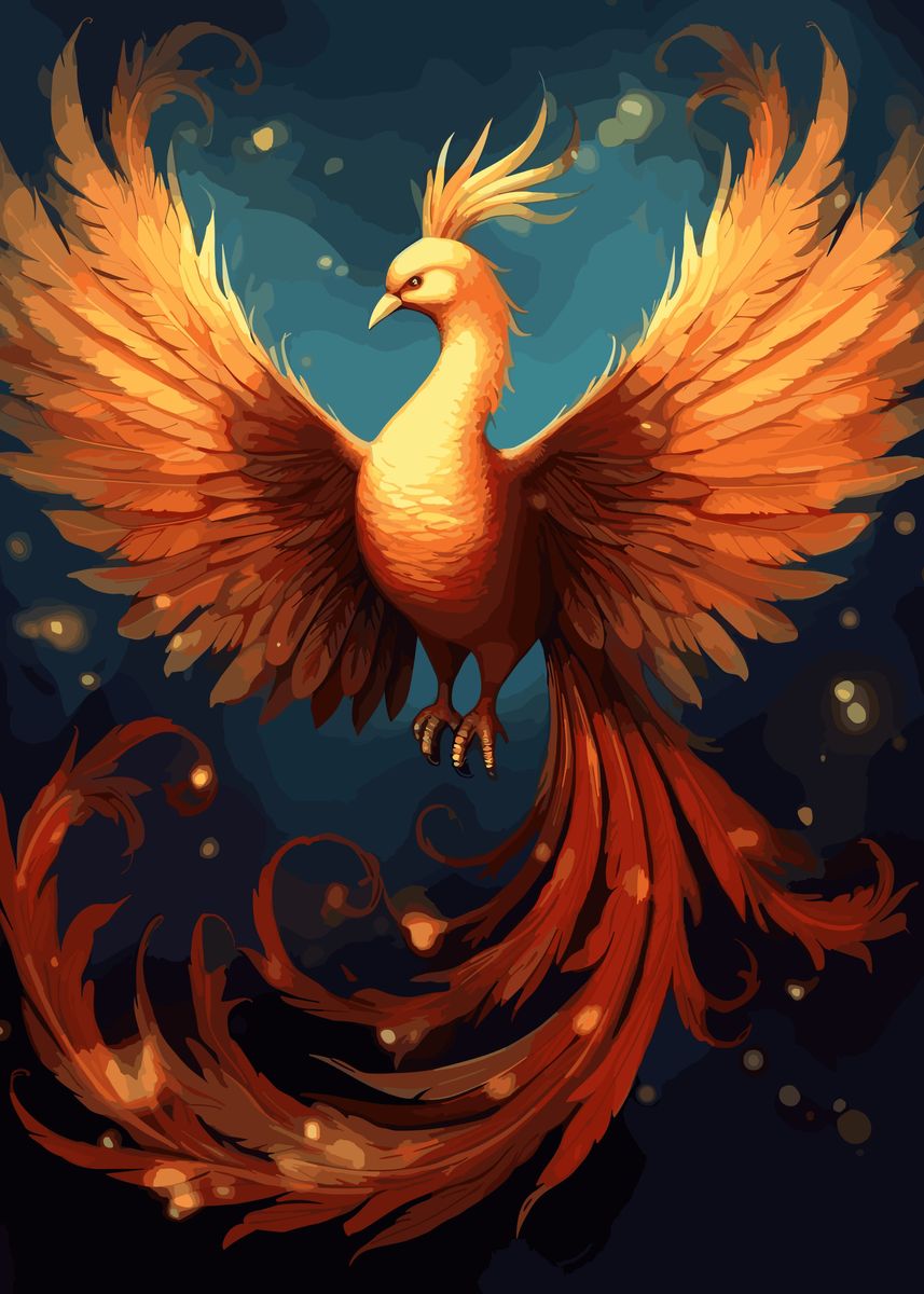 'Fiery Phoenix' Poster, picture, metal print, paint by Bruce Reader ...