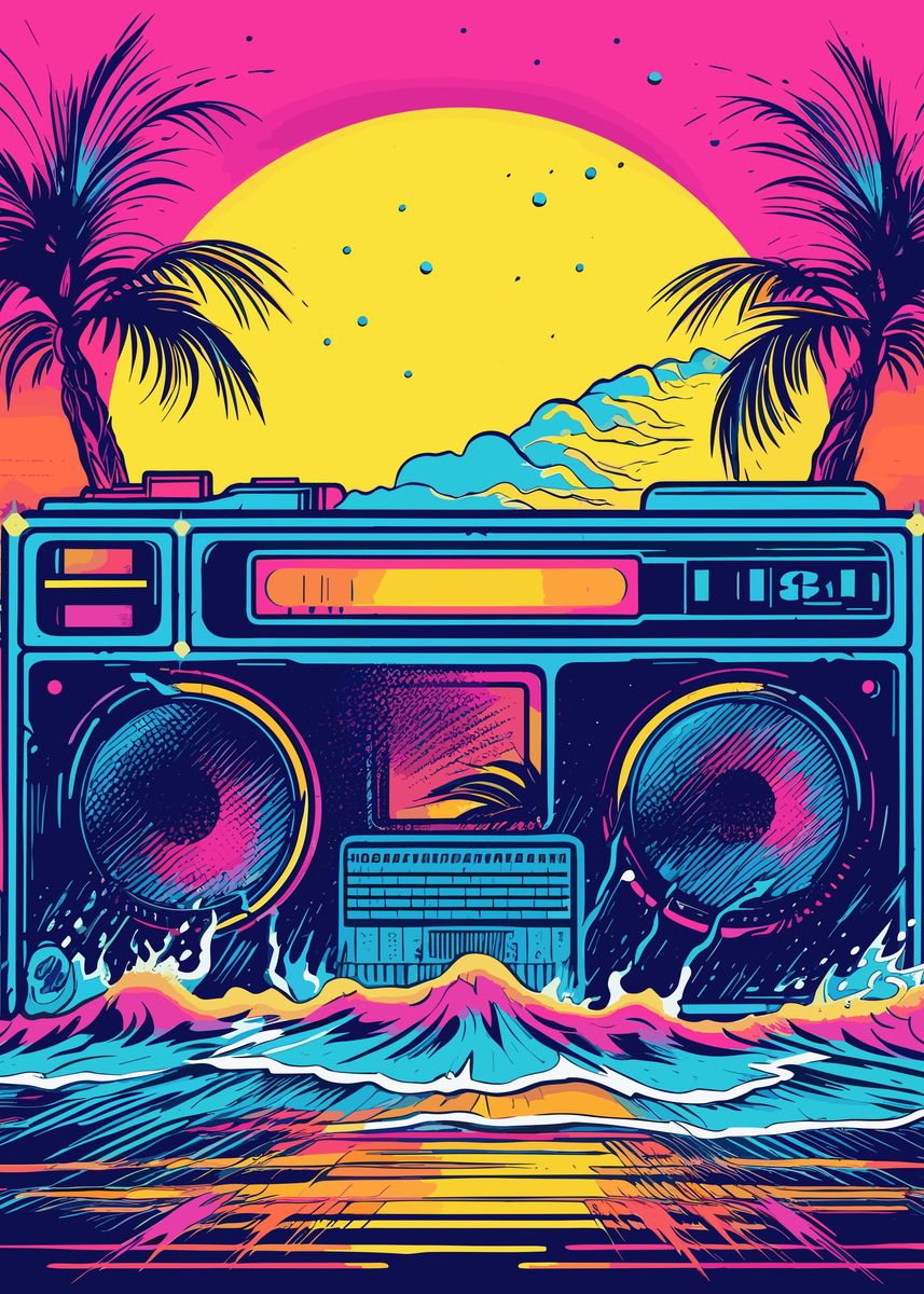 'Music Synthwave 80s' Poster by GrayceKeelingIV | Displate