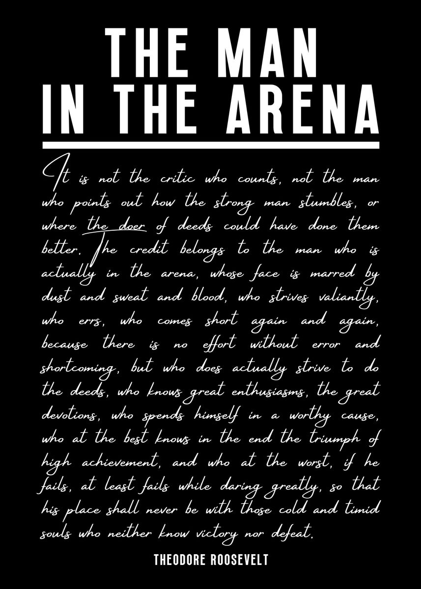 'The Man in the Arena' Poster, picture, metal print, paint by Nae - Is Man In The Arena On Disney Plus