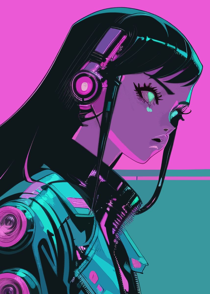 anime, anime girls, cyberpunk, artwork