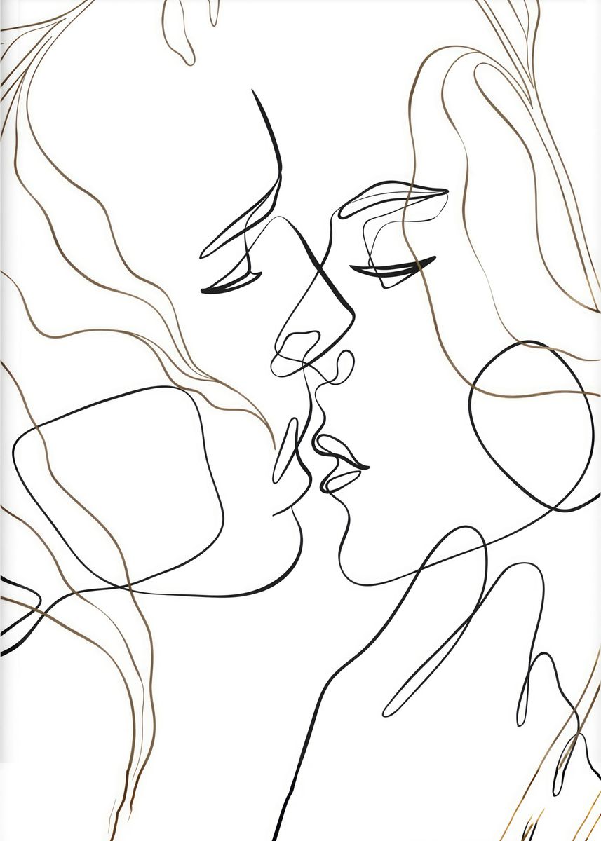 'Couple Love Art Print' Poster, picture, metal print, paint by