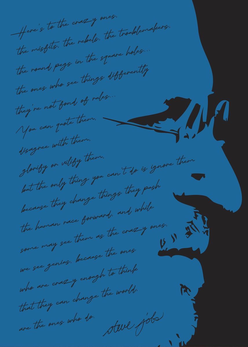 'Steve Jobs Quote H017' Poster, picture, metal print, paint by Go Fonix ...