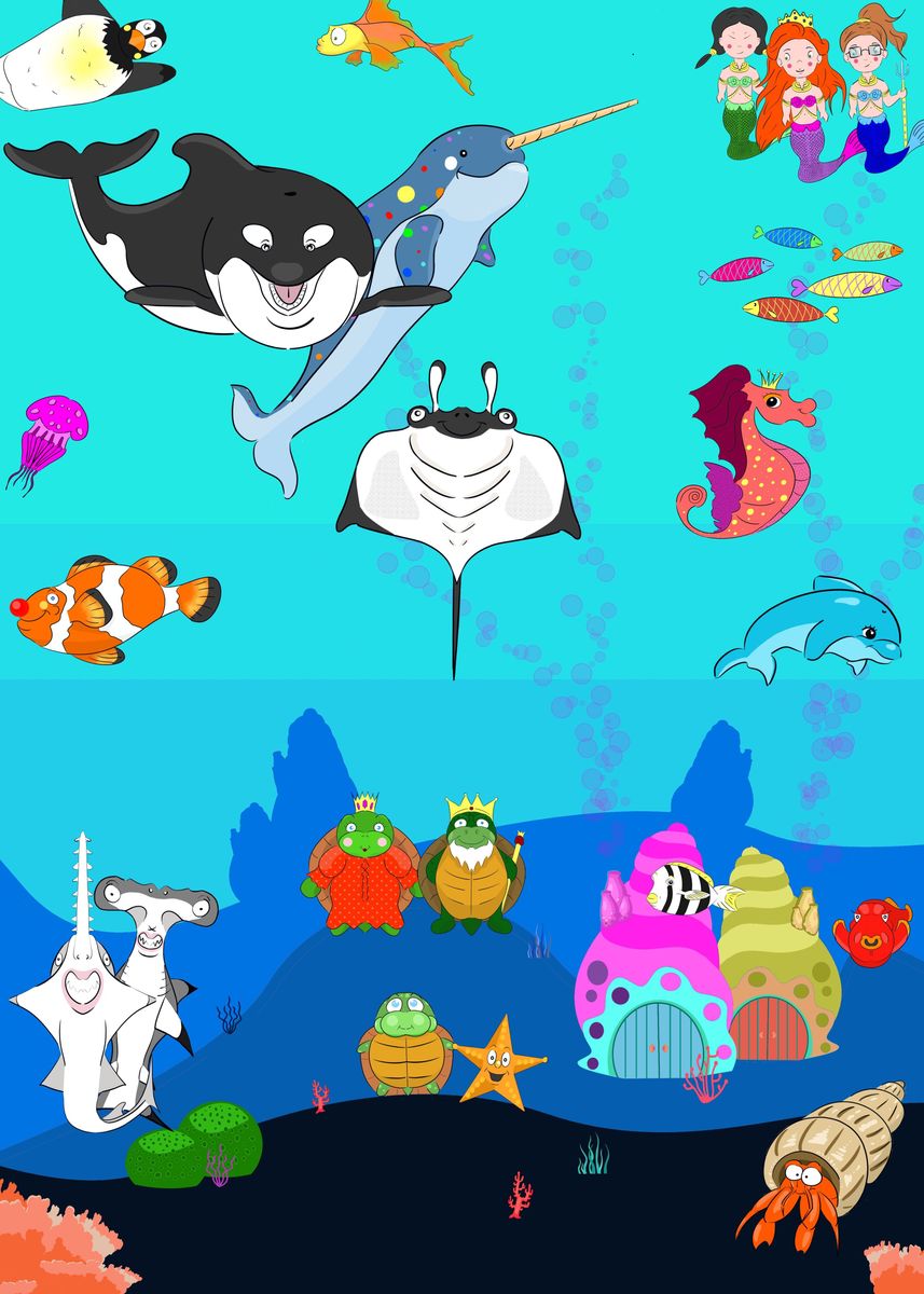 ‘Ocean Life’ Poster by Alban | Displate