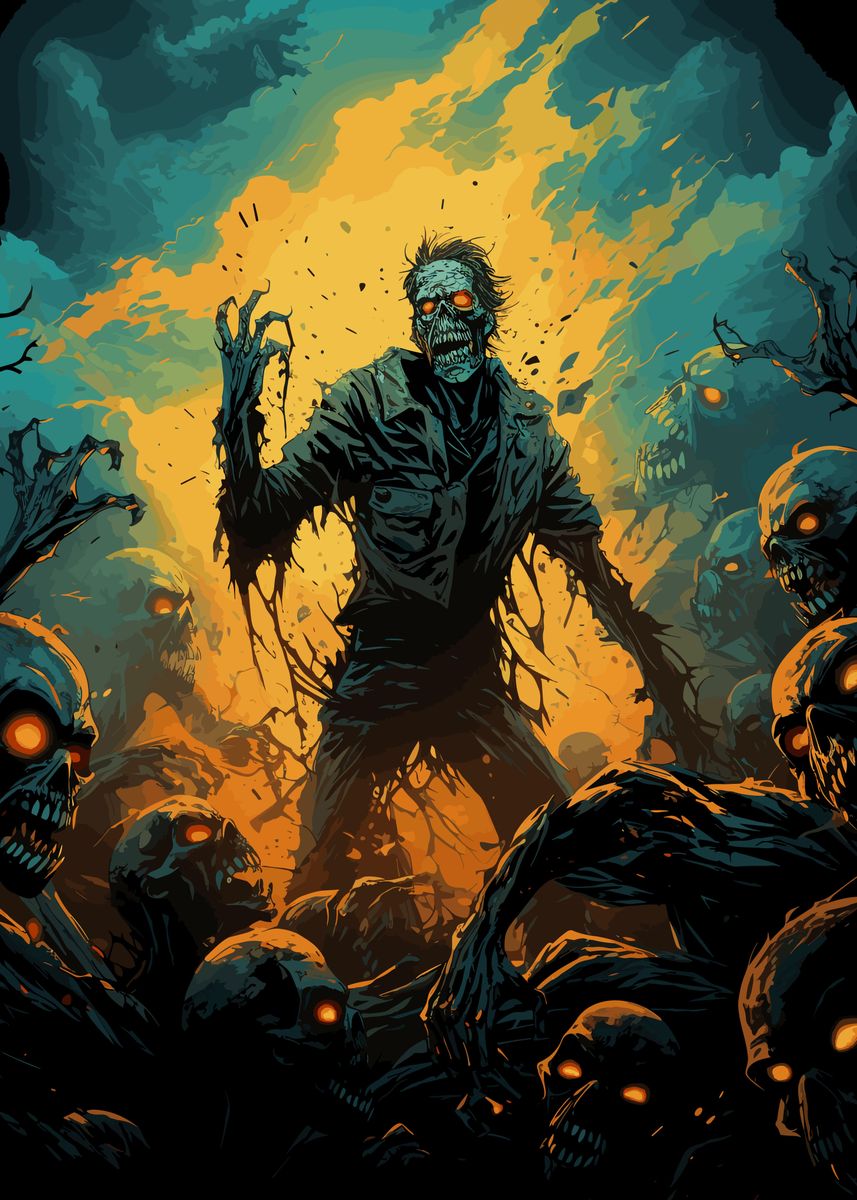 'Zombies Horror Horde' Poster, picture, metal print, paint by Anziehend ...