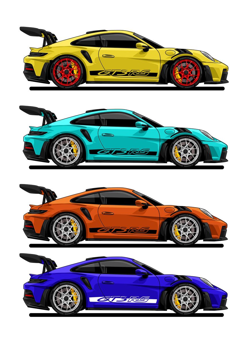 'porsche 911 gt3 rs' Poster by capture art | Displate