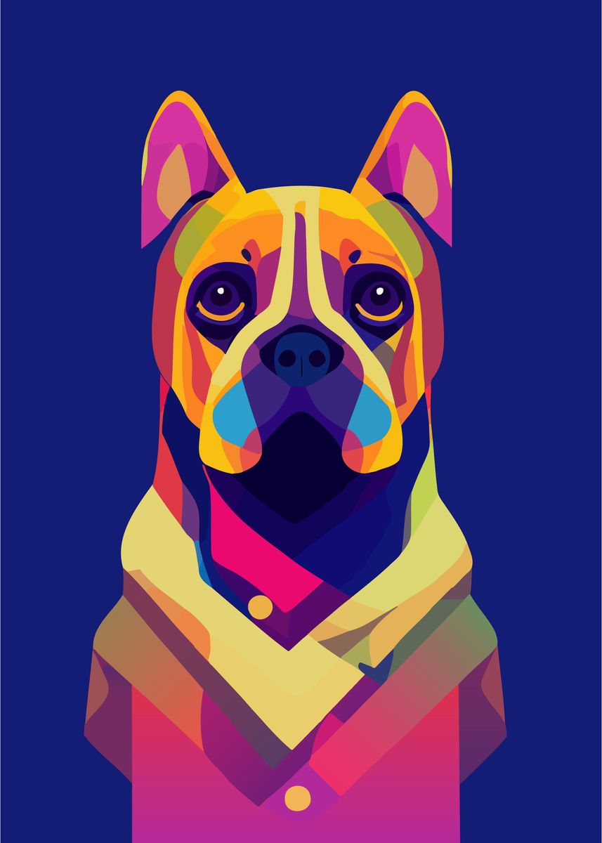 'Animal Blue Dog' Poster by Evani Cholson | Displate