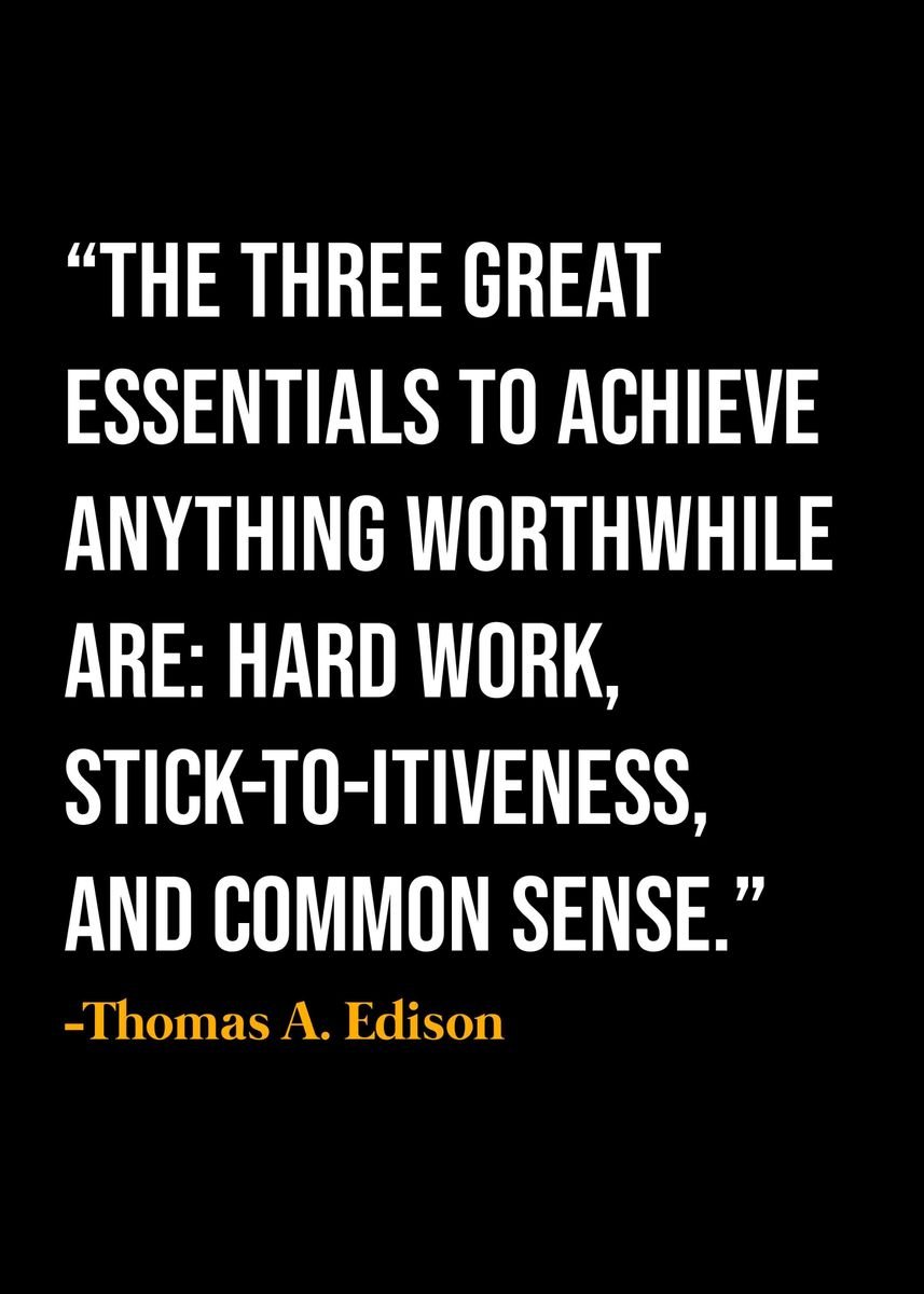 'thomas Edison Quote ' Poster, Picture, Metal Print, Paint By Kage 