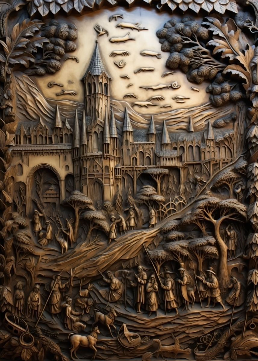 'medieval inscript knight' Poster, picture, metal print, paint by ...