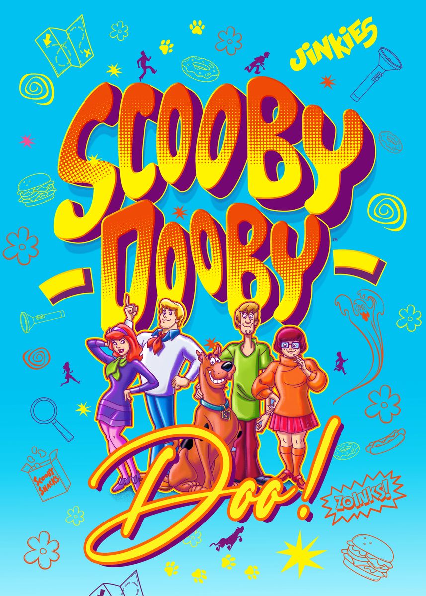 'Scooby-Dooby-Doo!' Poster, picture, metal print, paint by WB 100th Anniversary | Displate