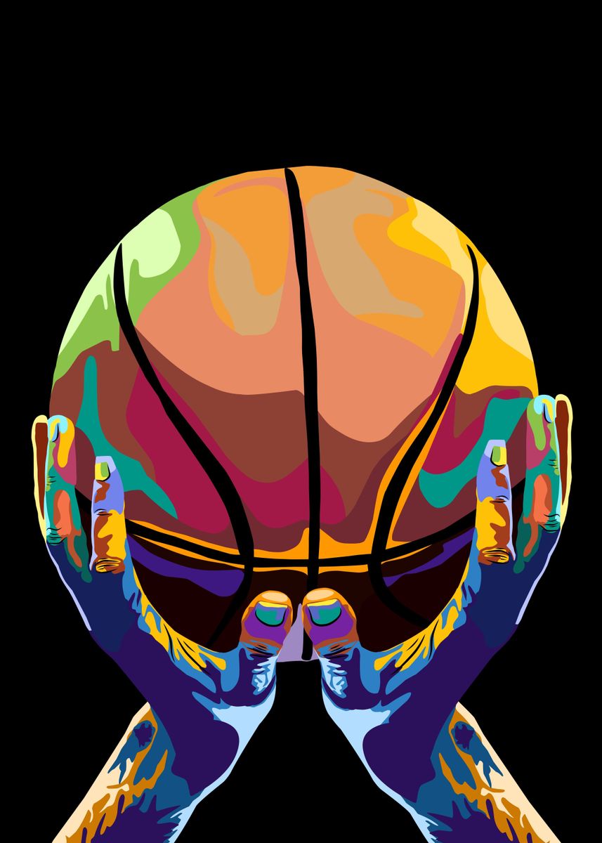 'Basketball pop art' Poster by Ihsa Nuddin Displate