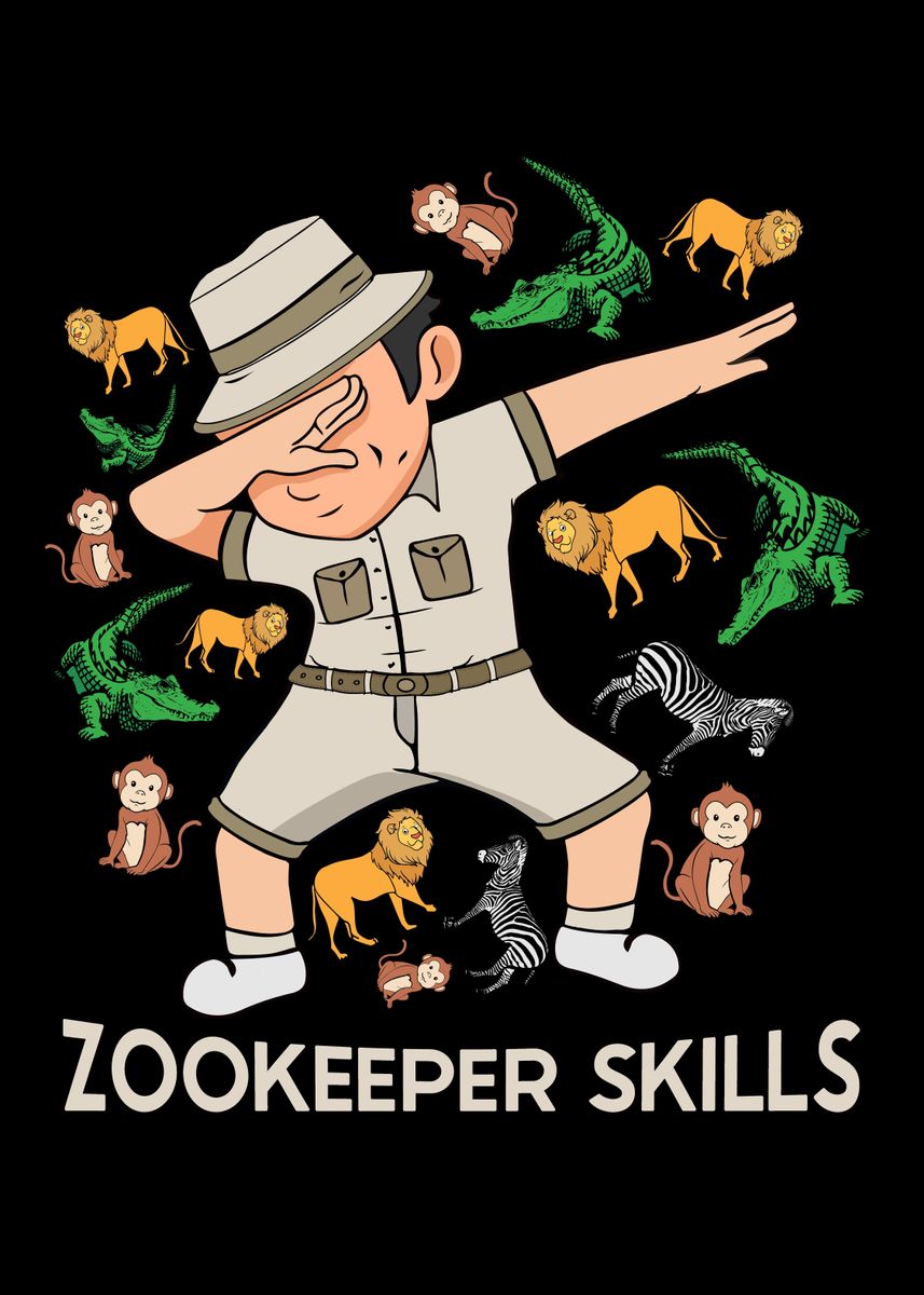 'Zookeeper Animals Zoo' Poster by PangolinArts | Displate