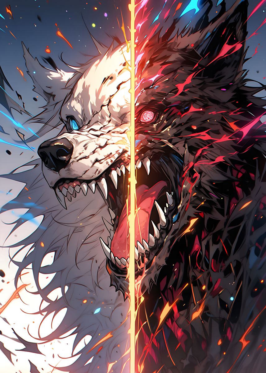 'Death and Life Werewolf' Poster, picture, metal print, paint by ...