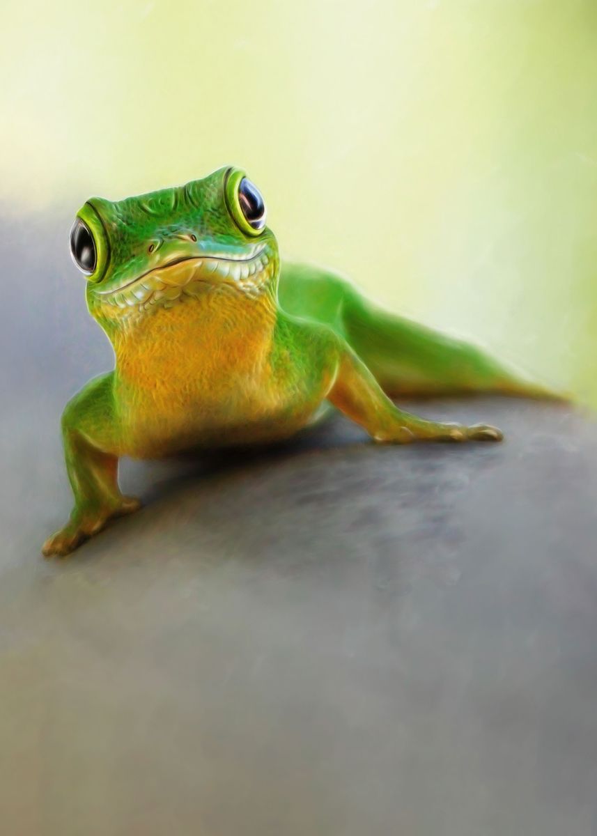 'Mister Gecko' Poster, picture, metal print, paint by photoplace Displate