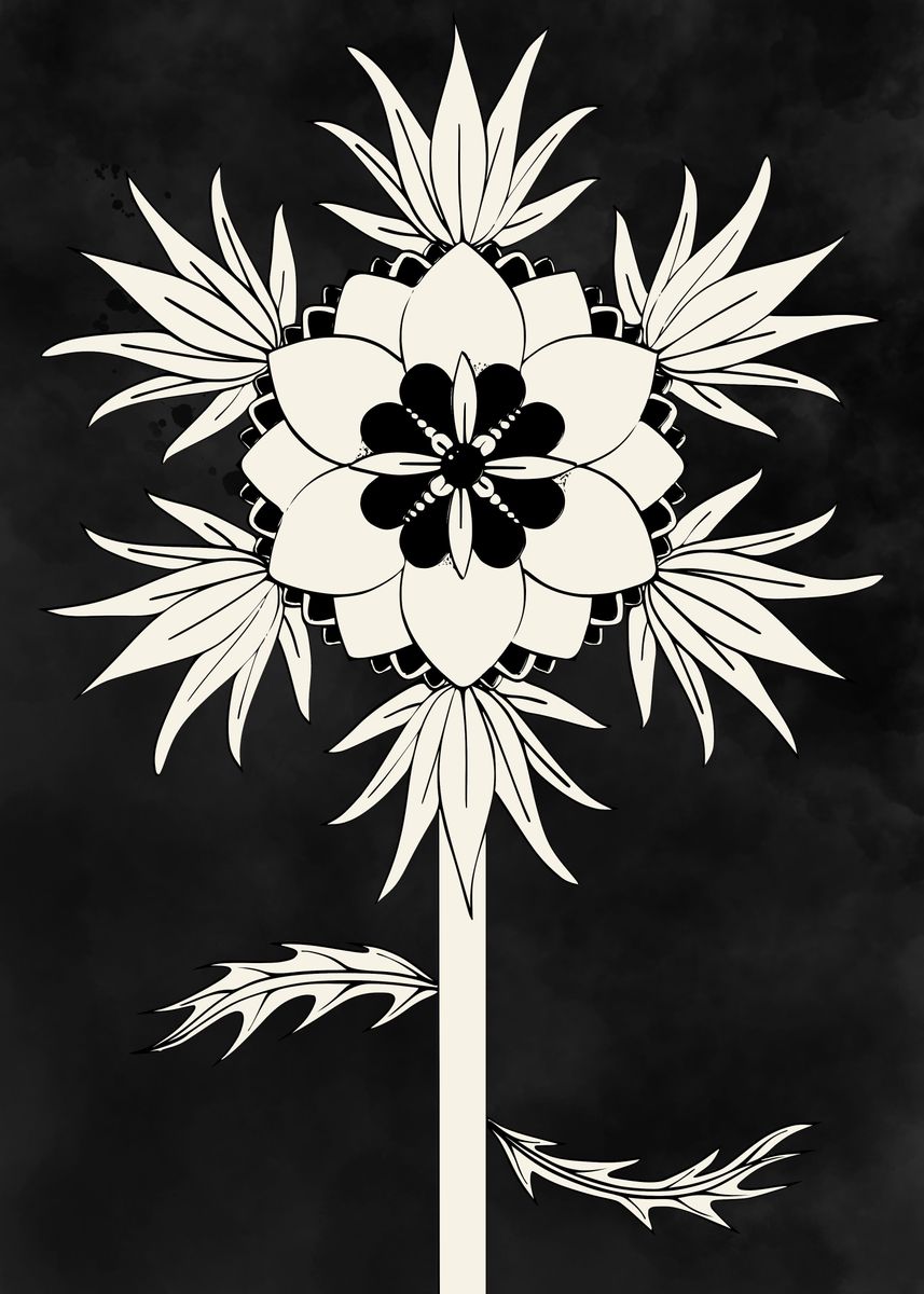 'Geometric Flower 4' Poster, picture, metal print, paint by yuv little ...