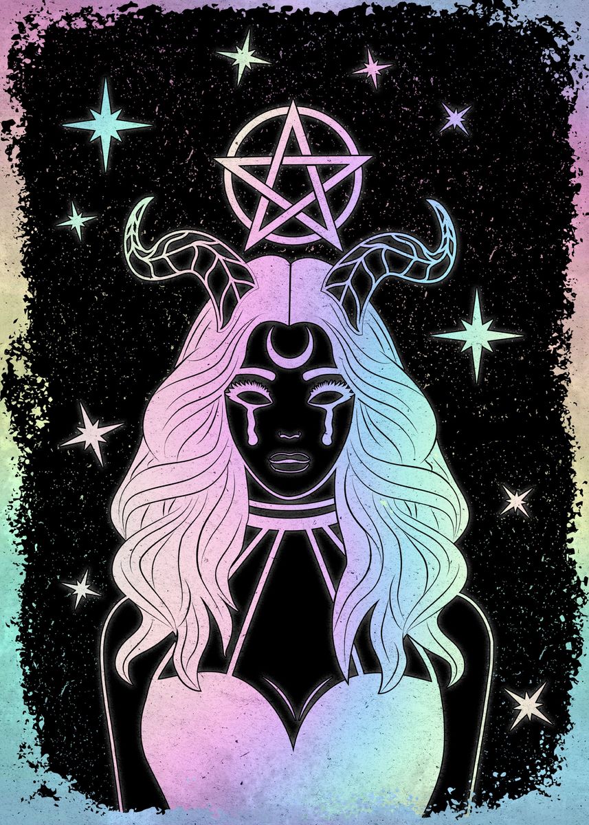 'Pastel Goth Witch' Poster, picture, metal print, paint by Chase Buckler Displate