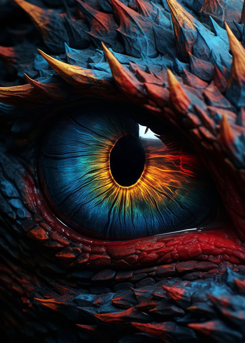 'Dragon Eye Color' Poster, picture, metal print, paint by ...