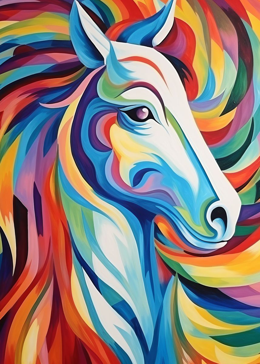 'Modern Horse Abstract Art' Poster by Tollaru | Displate