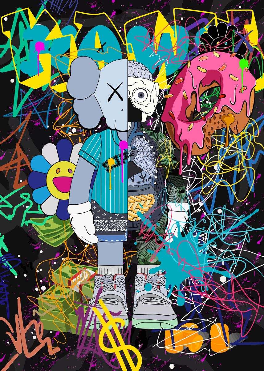 'Kaws Hypebeast' Poster, picture, metal print, paint by Anime Manga ...