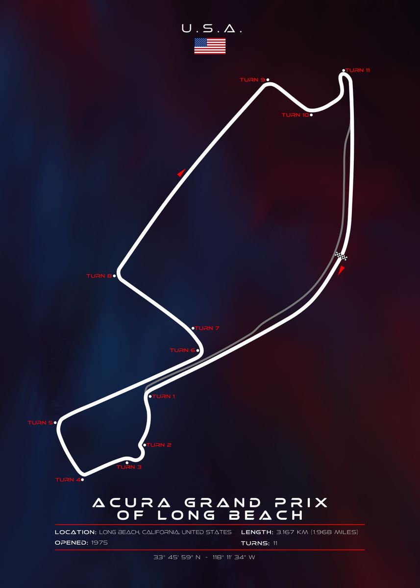 ‘Long Beach Grand Prix’ Poster by DesignerMind | Displate