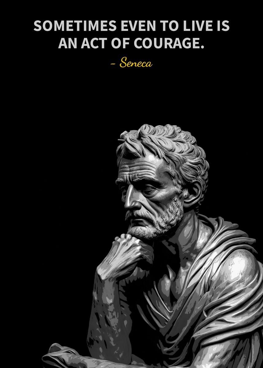 'seneca quotes ' Poster, picture, metal print, paint by Yoshhhh | Displate