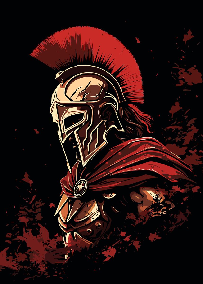 'Leonidas of Sparta' Poster, picture, metal print, paint by Mesh | Displate