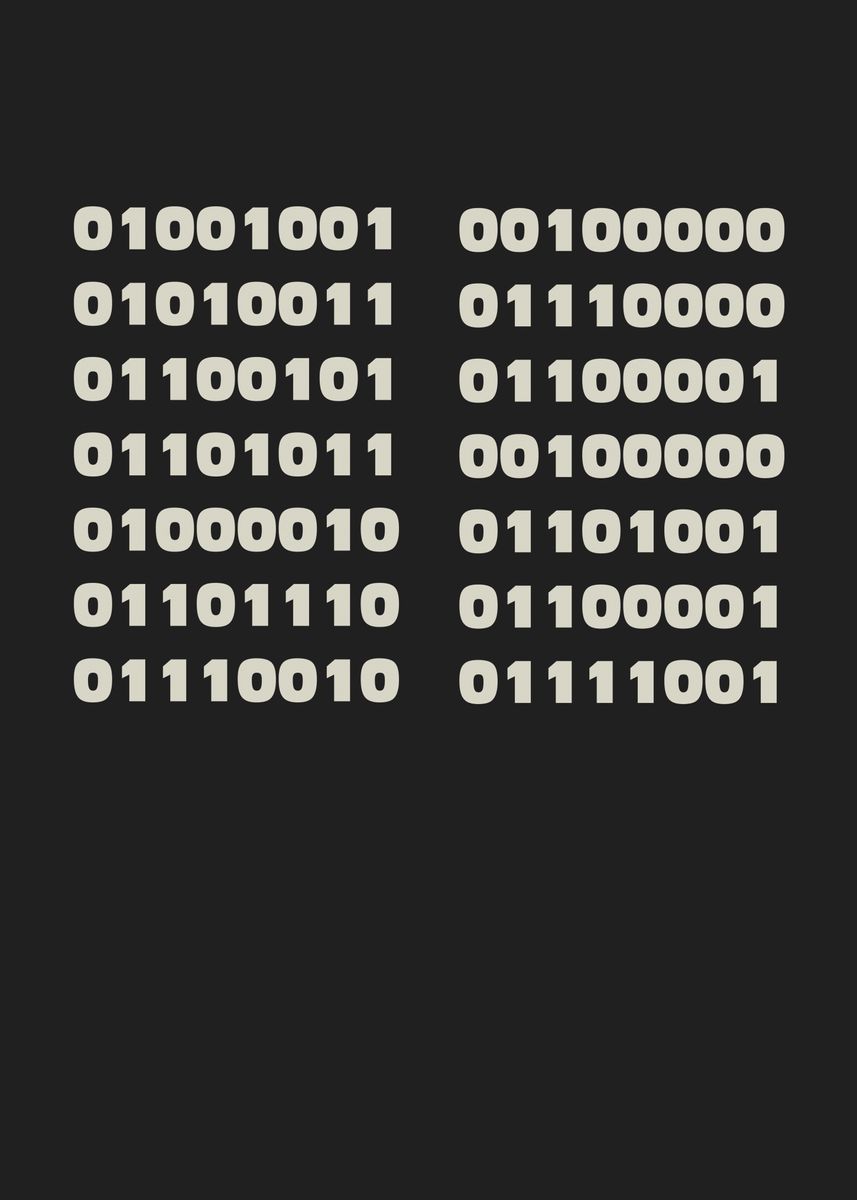 'I Speak Binary Code Coder' Poster, picture, metal print, paint by ...