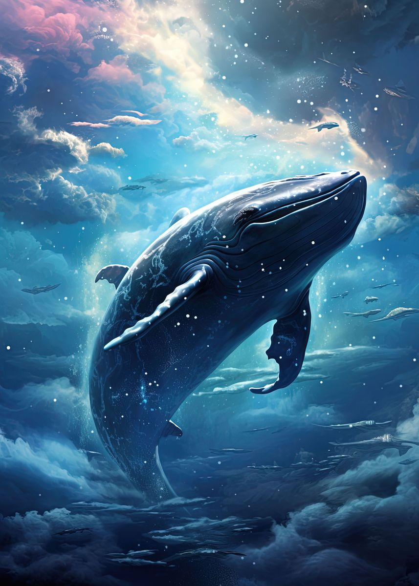 'Whale Of The Stars' Poster, picture, metal print, paint by Senja ...