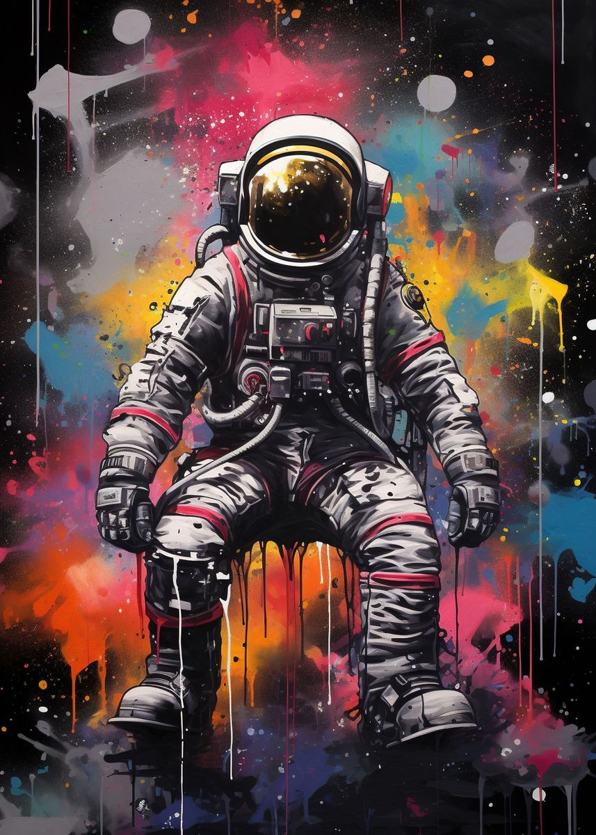 Astronaut Street Art Poster Picture Metal Print Paint By Ilyrin Displate