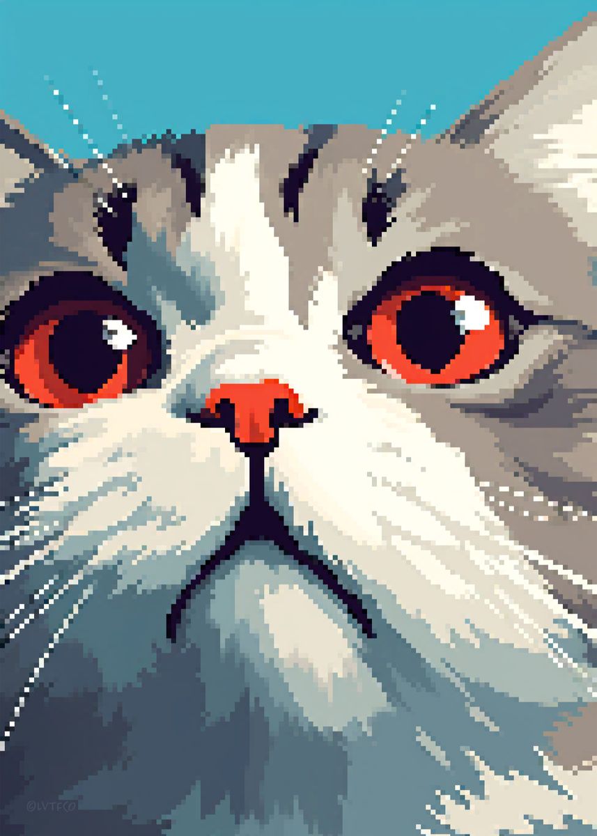 Cute Cat Pixel Art