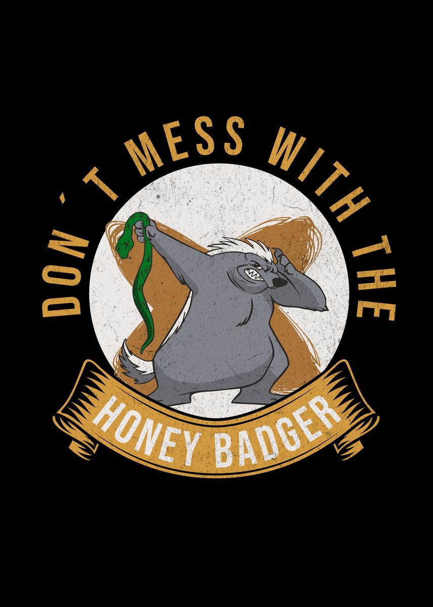 'Honey Badger Dab' Poster, picture, metal print, paint by Printdesign