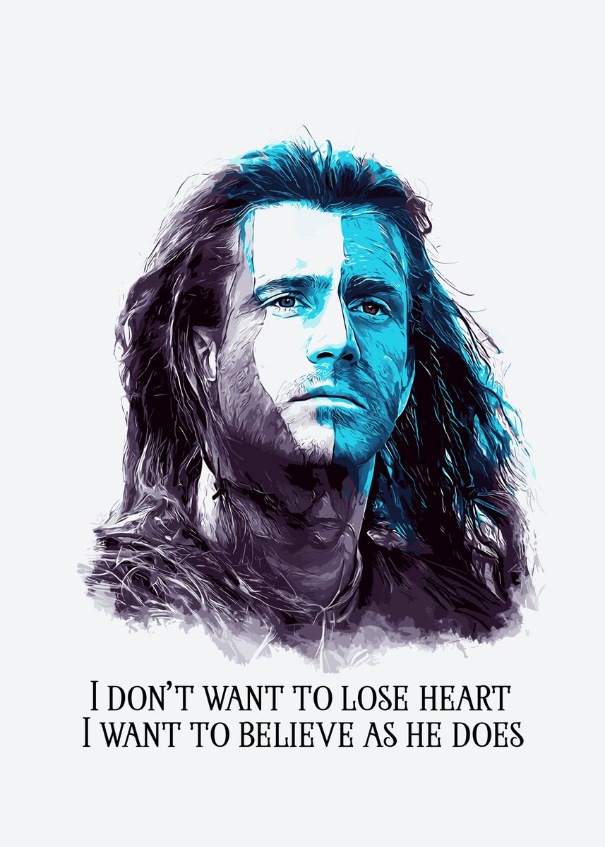 'Braveheart Movie Quotes' Poster, picture, metal print, paint by Erwan