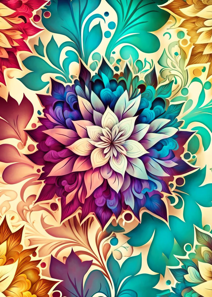 'Floral pattern' Poster by Gabriela Capova Displate