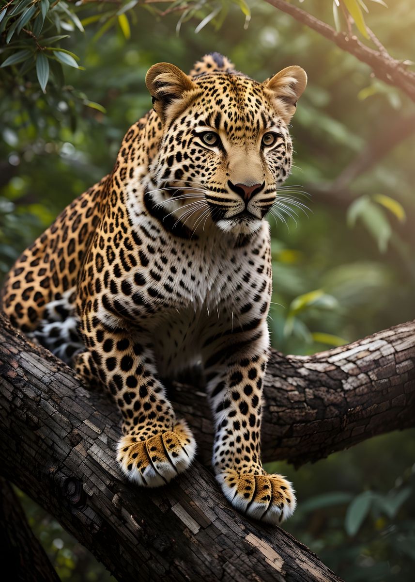 'Jaguar on tree' Poster by Ayen Khusna Art | Displate