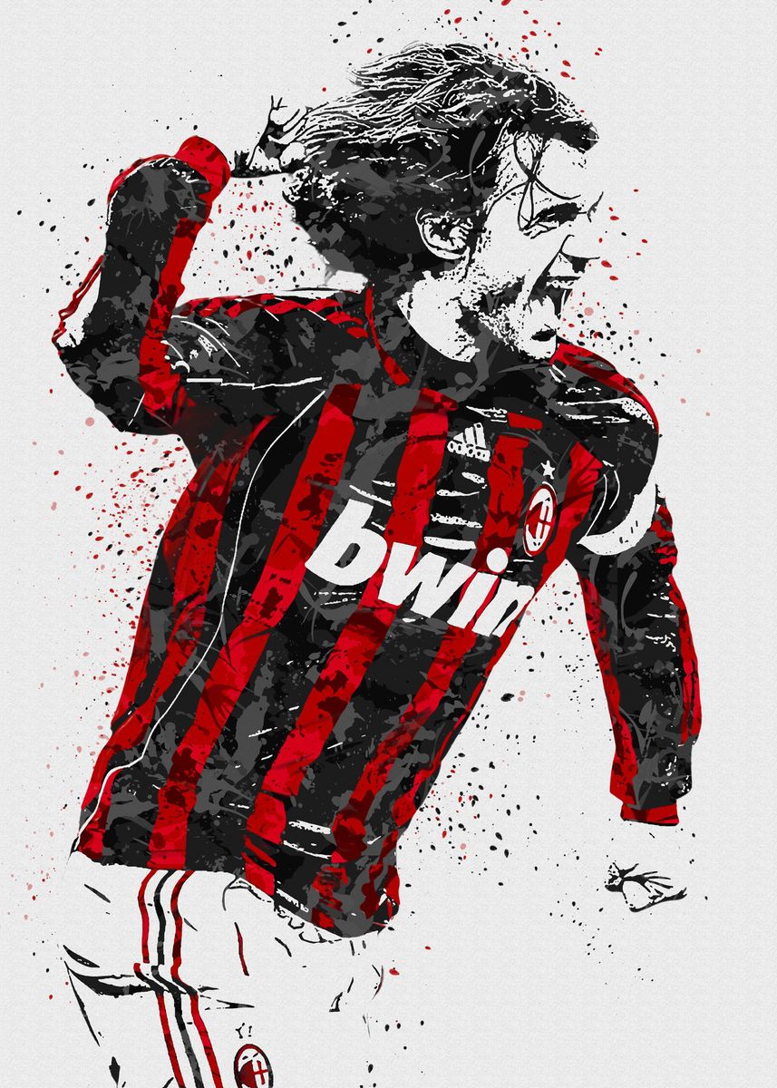 Paolo Maldini Marble Art' Poster, picture, metal print, paint by